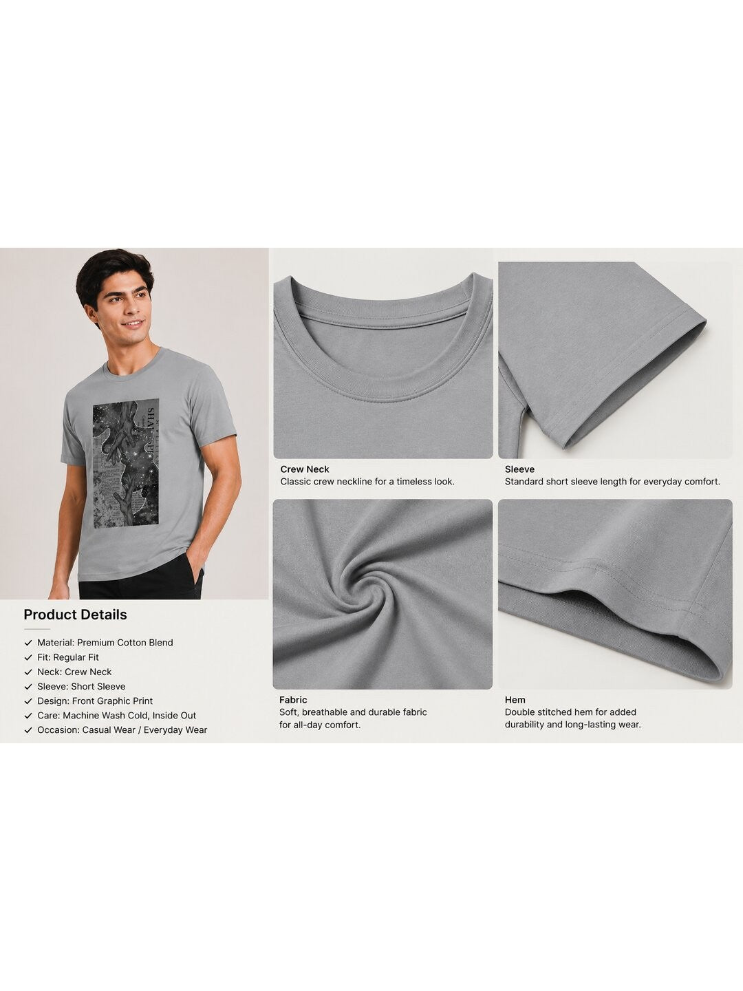 Infinity Printed Round Neck Regular Pre-customized Tshirt for Men