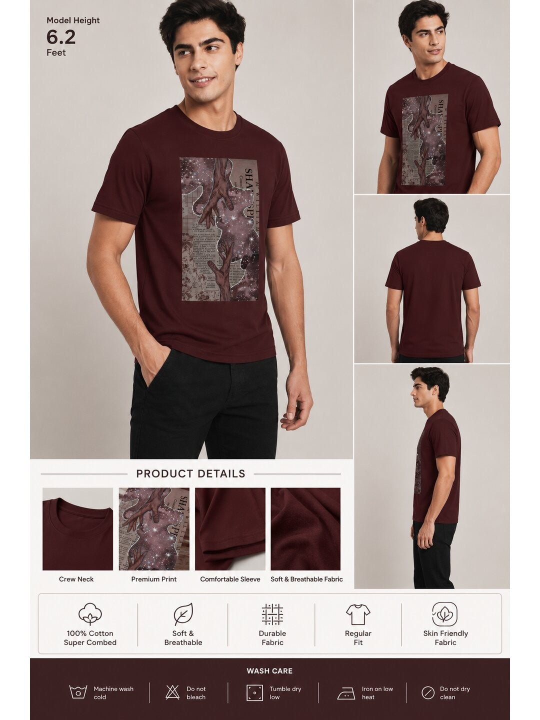 Infinity Printed Round Neck Regular Pre-customized Tshirt for Men