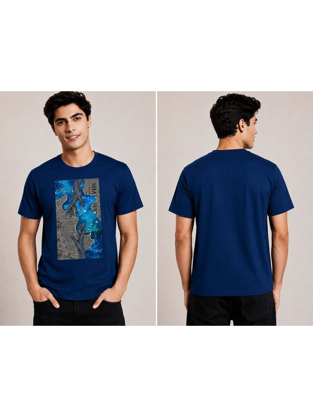 Infinity Printed Round Neck Regular Pre-customized Tshirt for Men