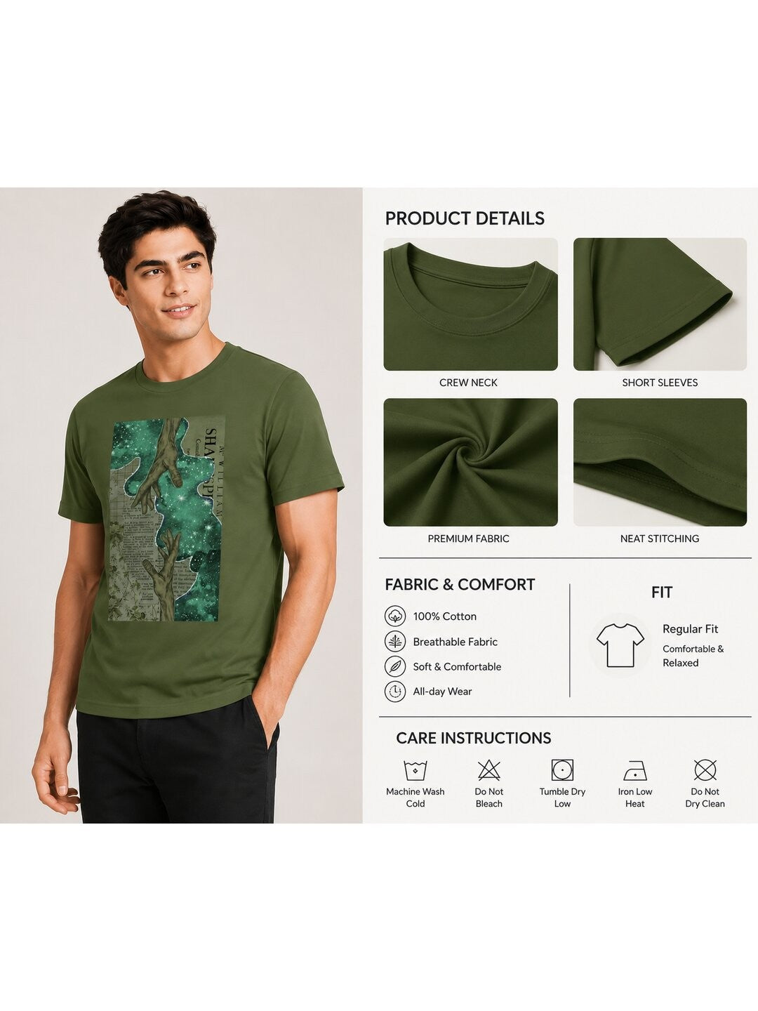 Infinity Printed Round Neck Regular Pre-customized Tshirt for Men