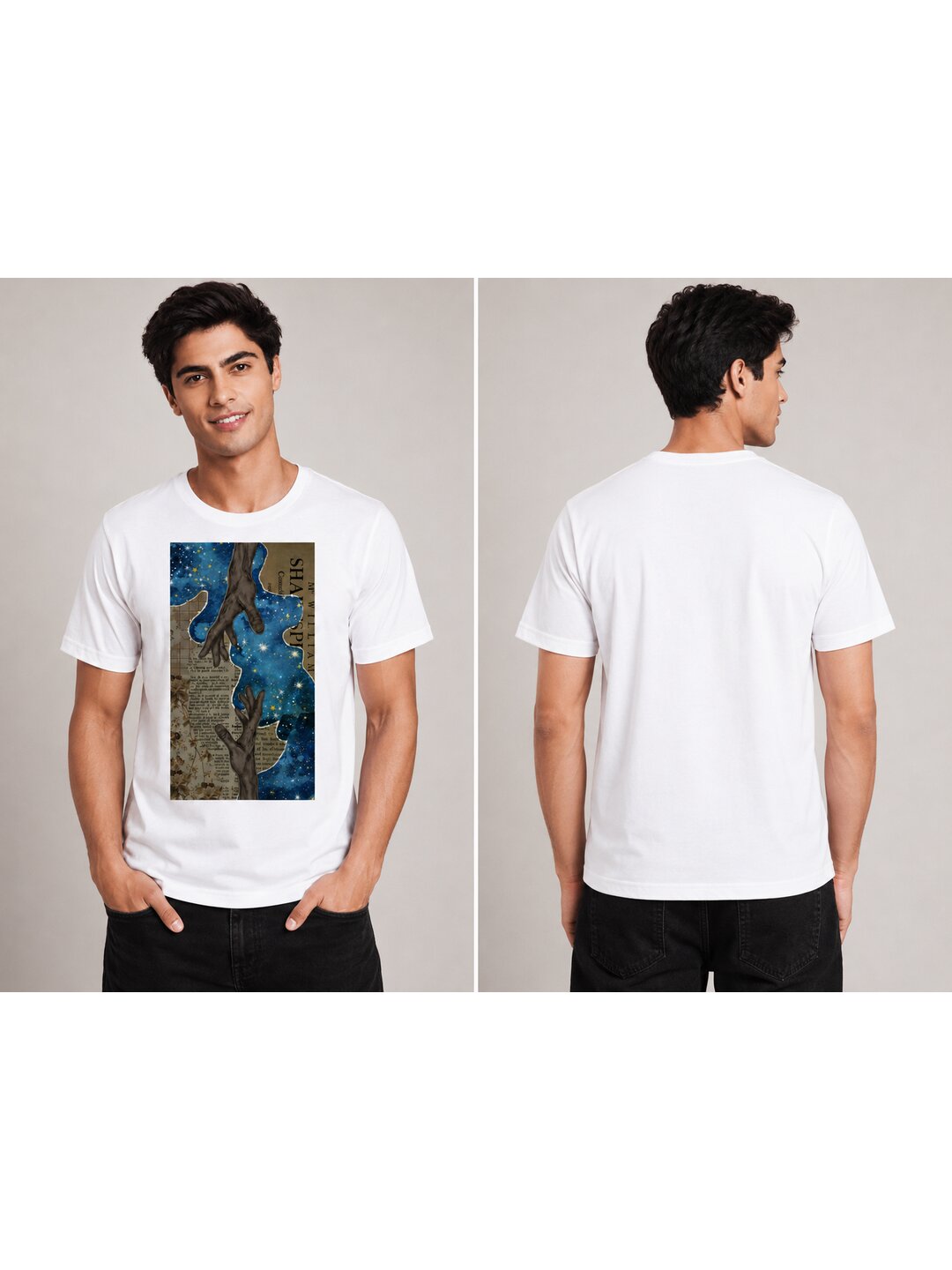 Mixmedia 01 Printed Round Neck Regular Pre customized Tshirt for Men