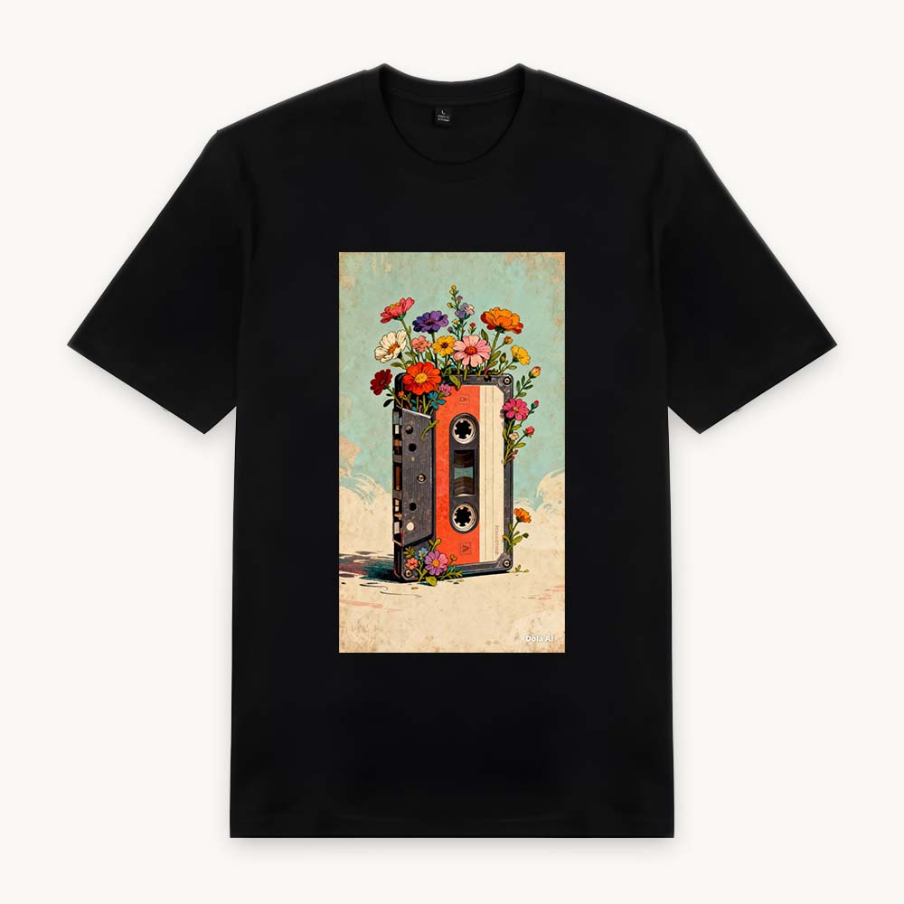 Casette Printed Round Neck Regular Pre-customized Tshirt for Men