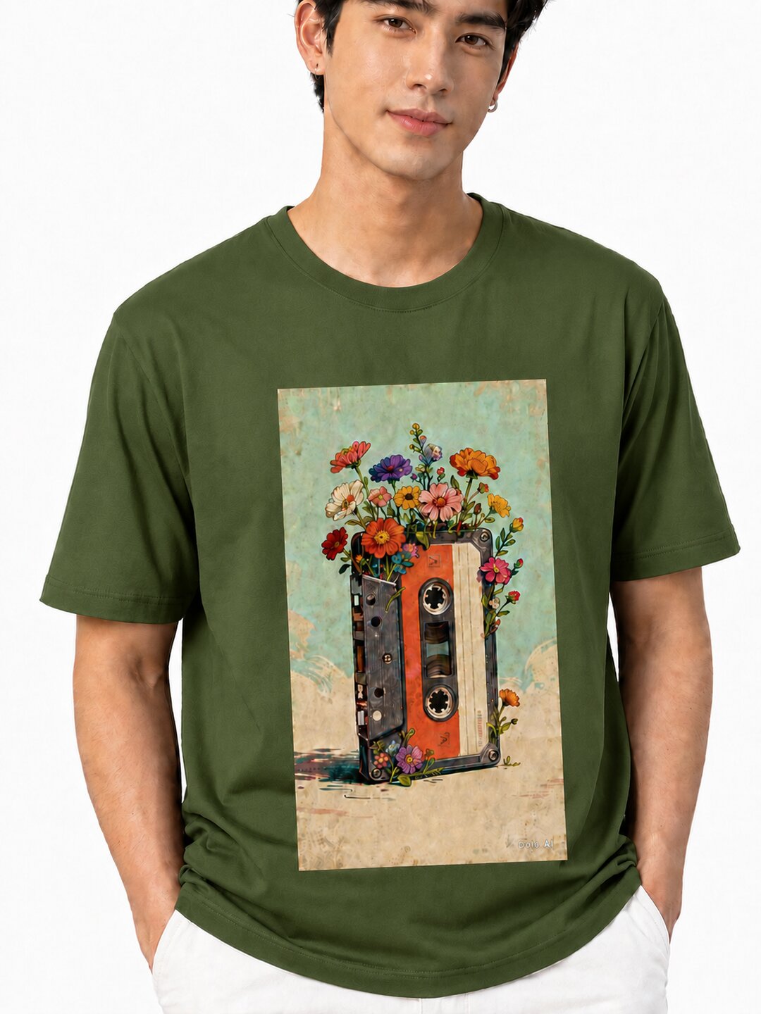 Casette Printed Round Neck Regular Pre-customized Tshirt for Men