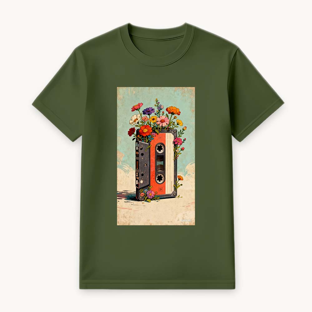 Casette Printed Round Neck Regular Pre-customized Tshirt for Men