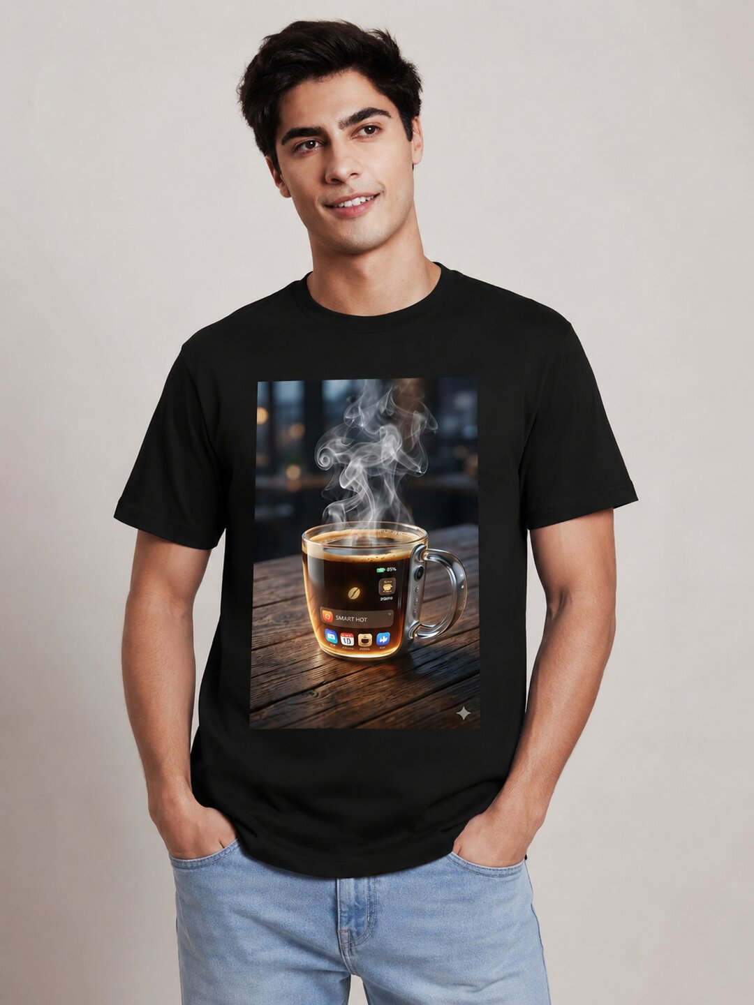 Scrap Canvas Printed Round Neck Regular Pre-customized Tshirt for Men