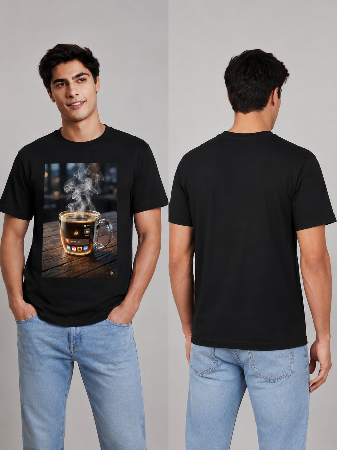 Scrap Canvas Printed Round Neck Regular Pre-customized Tshirt for Men