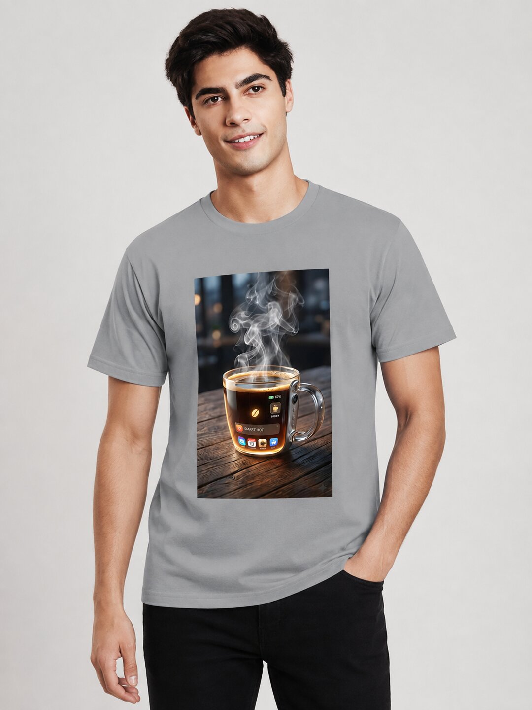 Scrap Canvas Printed Round Neck Regular Pre-customized Tshirt for Men