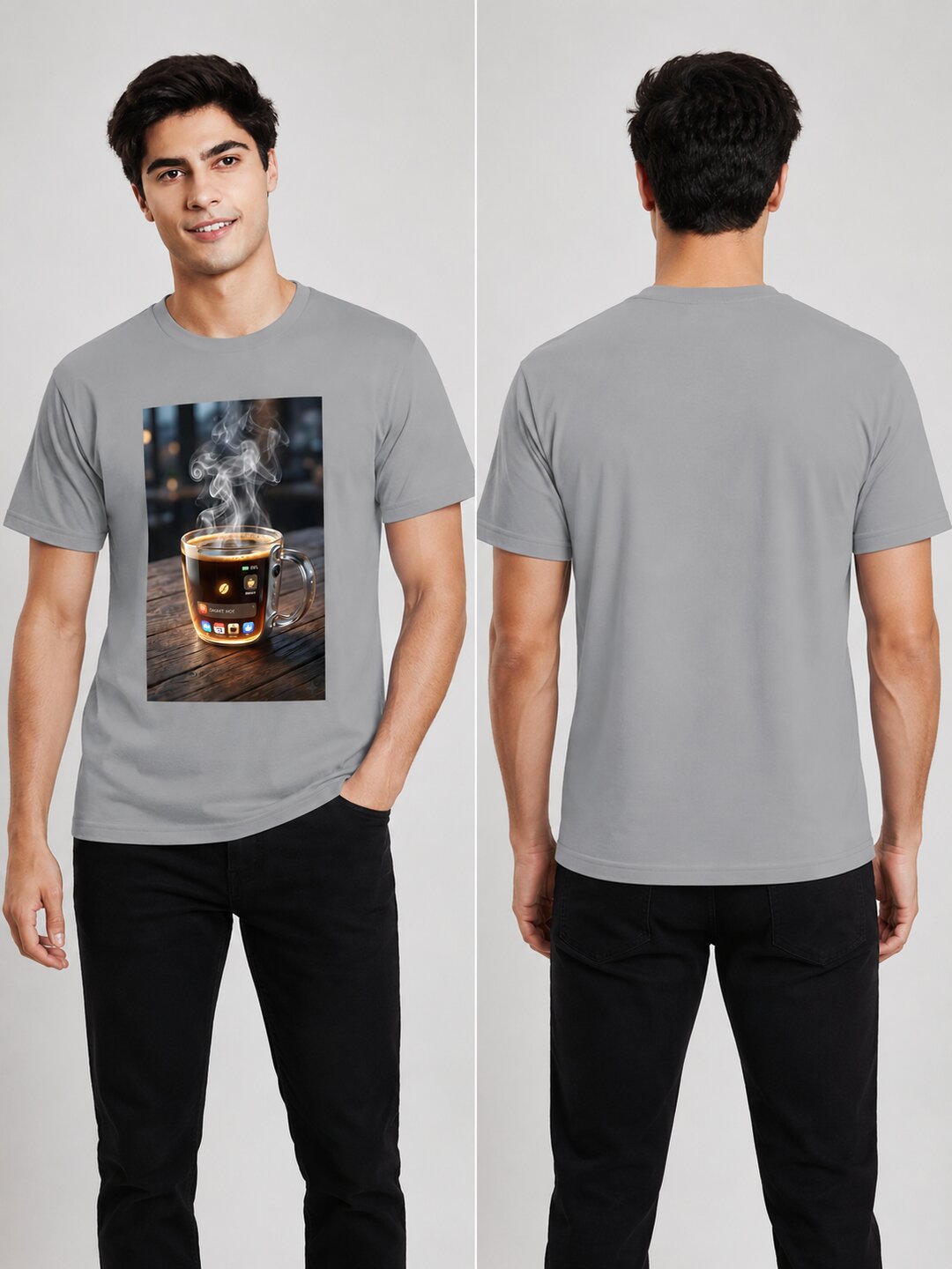 Scrap Canvas Printed Round Neck Regular Pre-customized Tshirt for Men