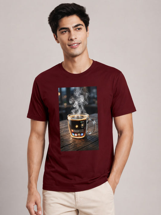 Scrap Canvas Printed Round Neck Regular Pre-customized Tshirt for Men
