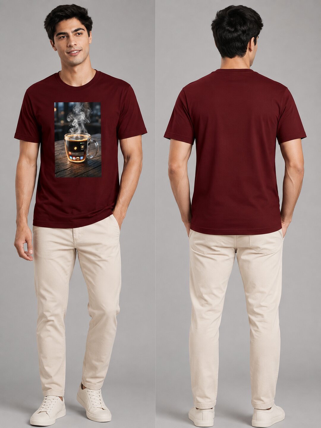Scrap Canvas Printed Round Neck Regular Pre-customized Tshirt for Men