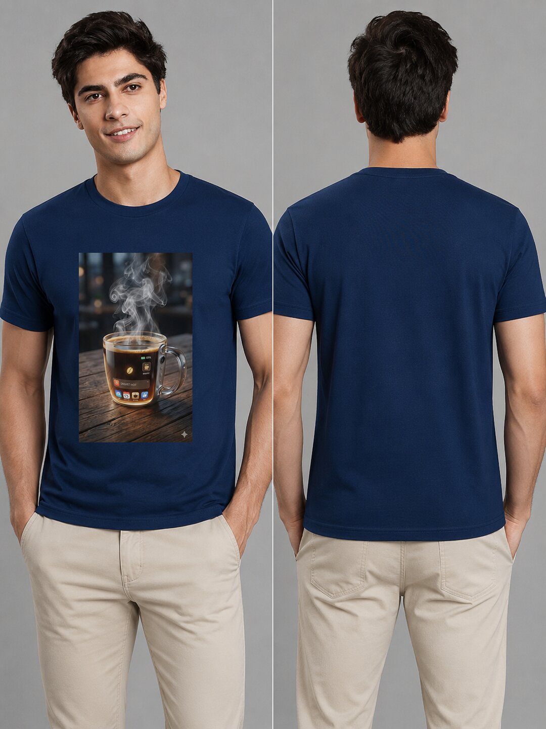 Scrap Canvas Printed Round Neck Regular Pre-customized Tshirt for Men