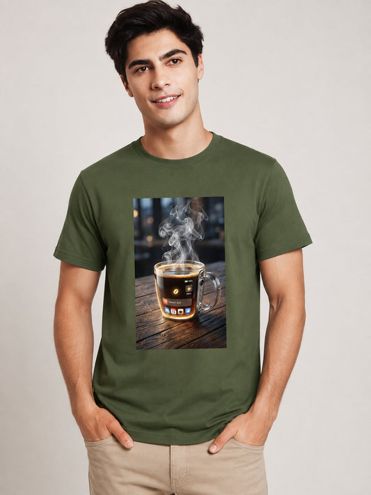 Scrap Canvas Printed Round Neck Regular Pre-customized Tshirt for Men