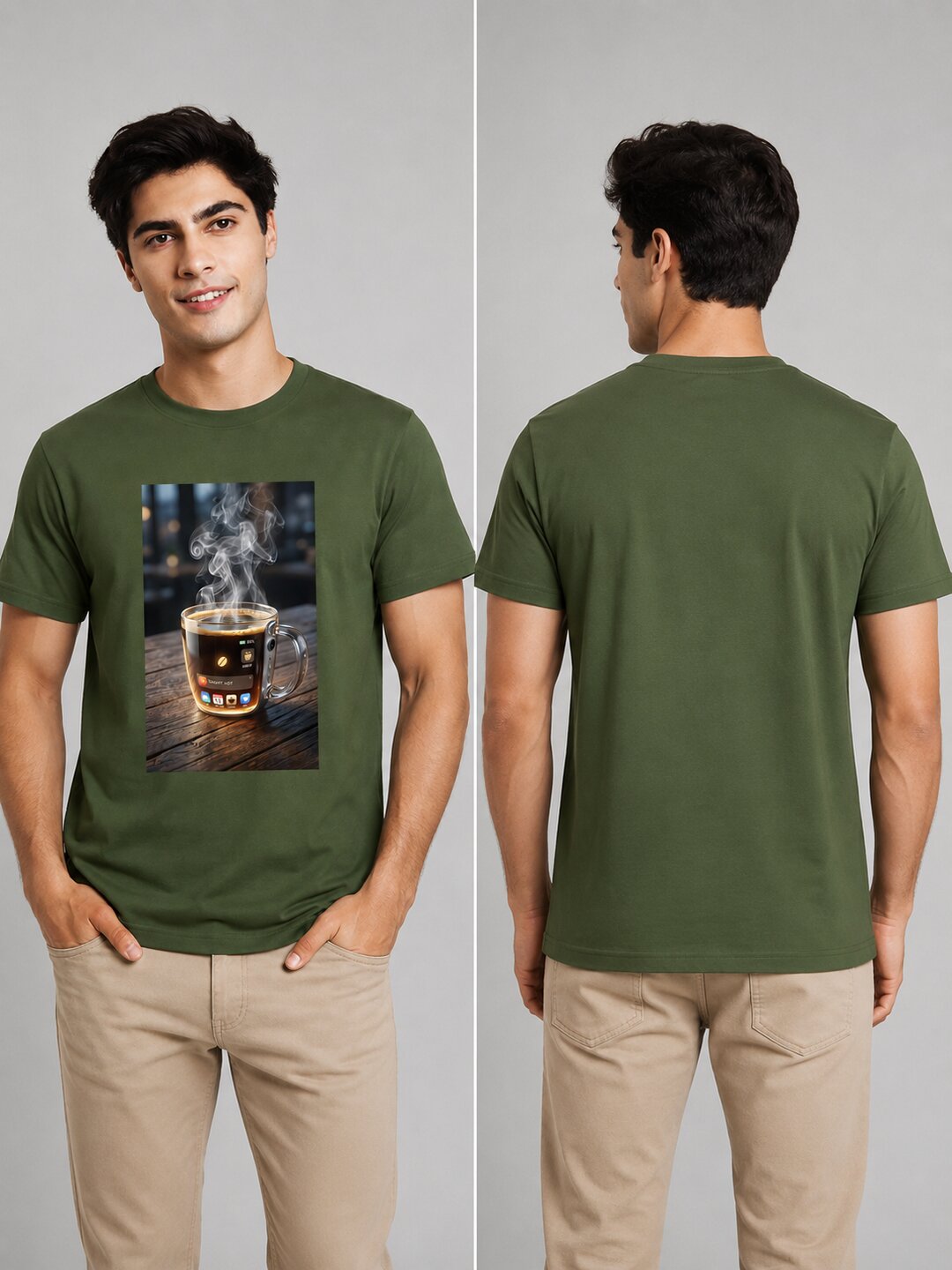 Scrap Canvas Printed Round Neck Regular Pre-customized Tshirt for Men