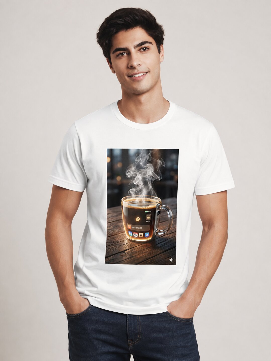 Scrap Canvas Printed Round Neck Regular Pre-customized Tshirt for Men