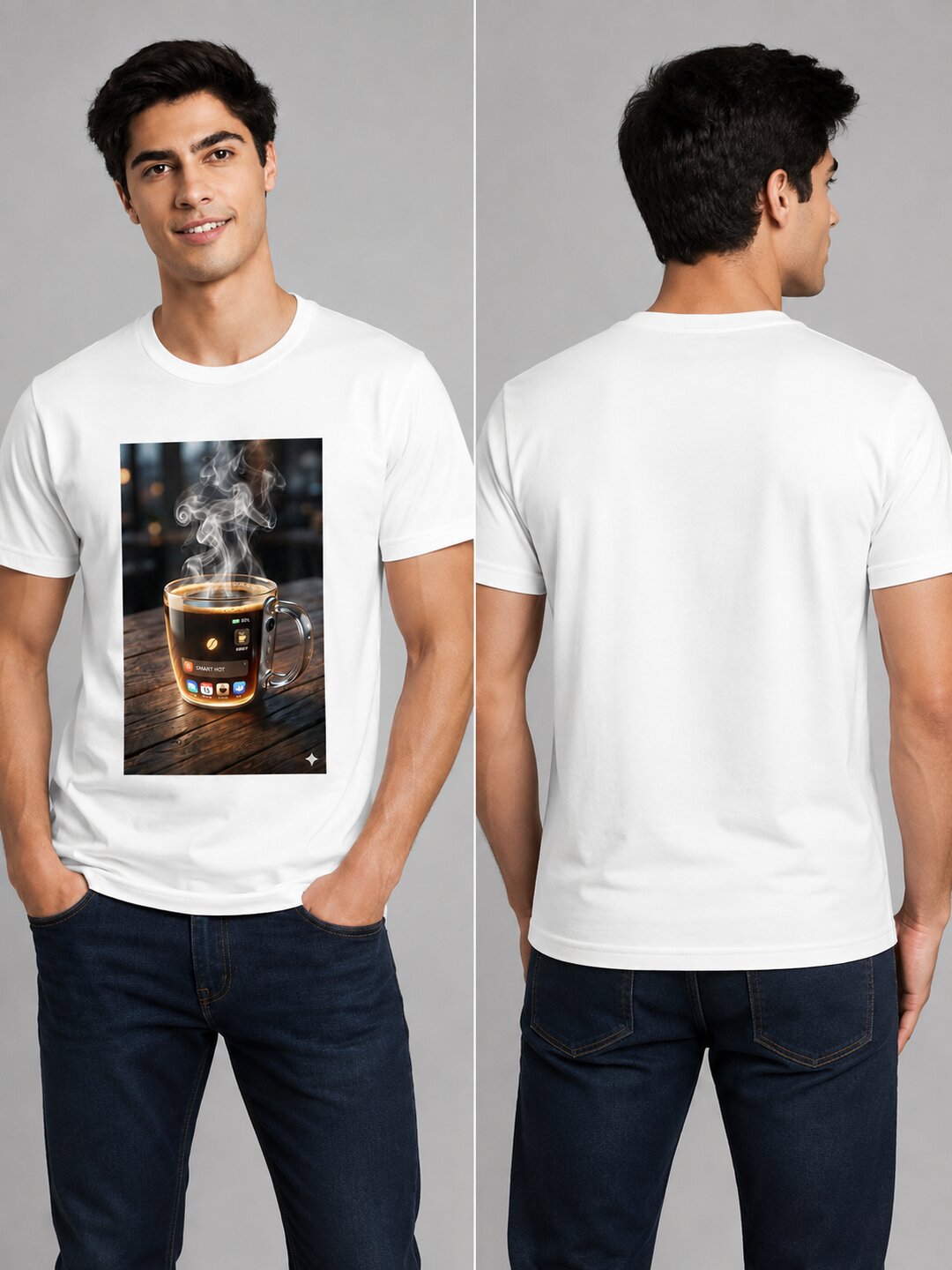Scrap Canvas Printed Round Neck Regular Pre-customized Tshirt for Men