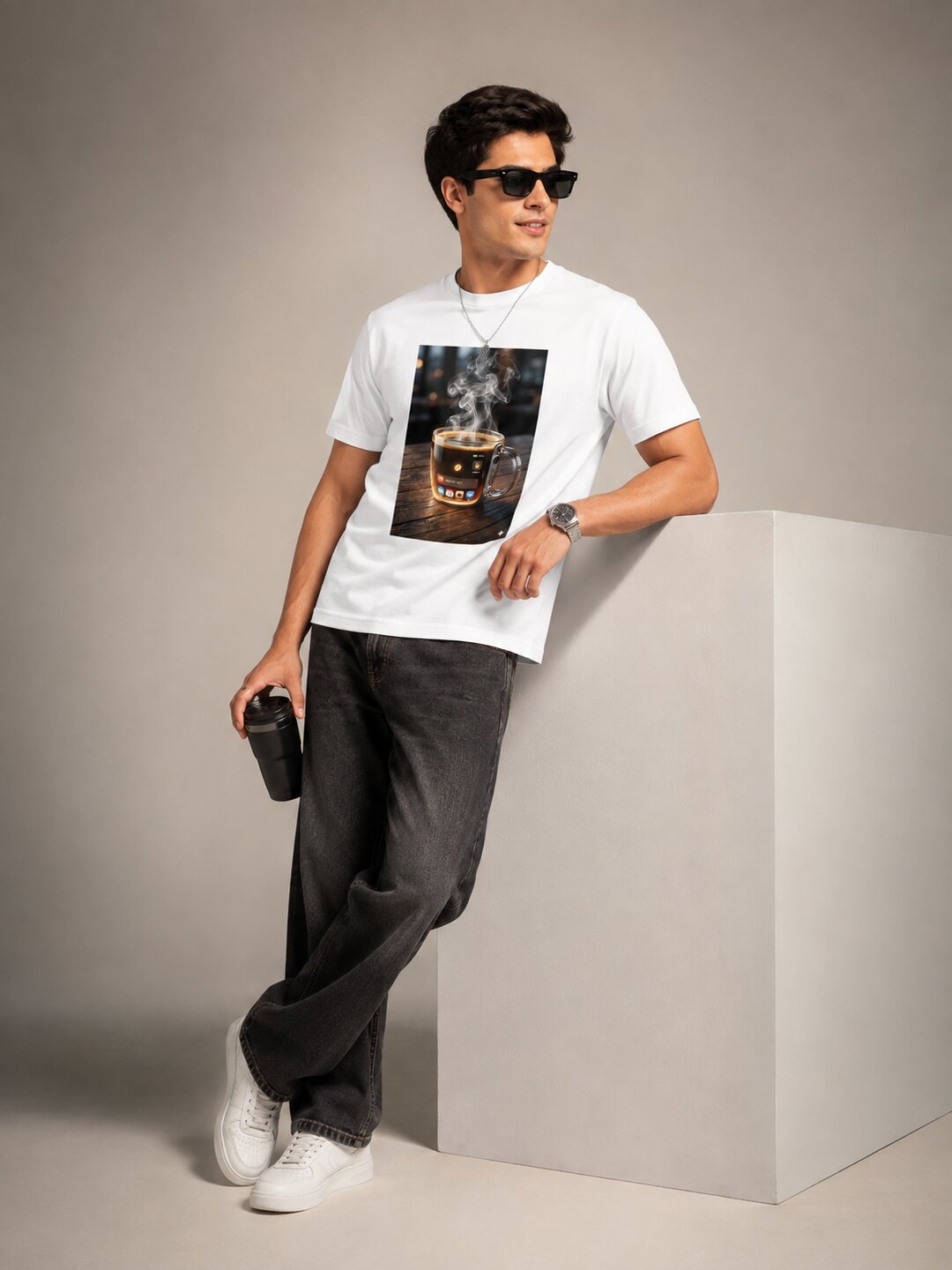 Scrap Canvas Printed Round Neck Regular Pre-customized Tshirt for Men