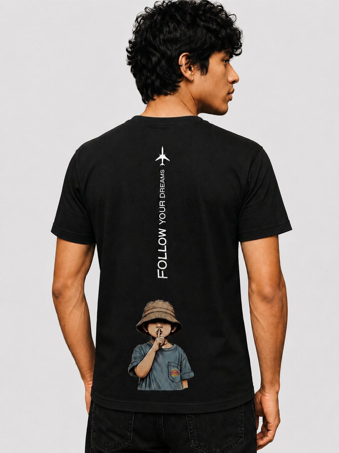Fly High Printed Round Neck Regular Pre-customized Tshirt for Men