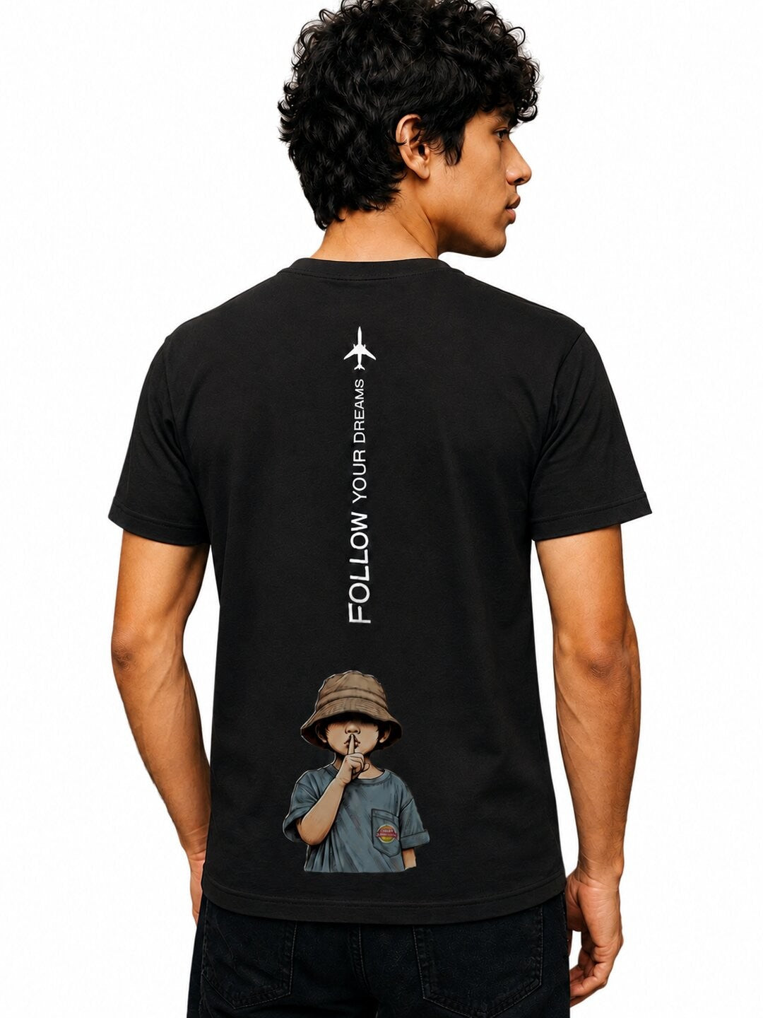 Fly High Printed Round Neck Regular Pre-customized Tshirt for Men