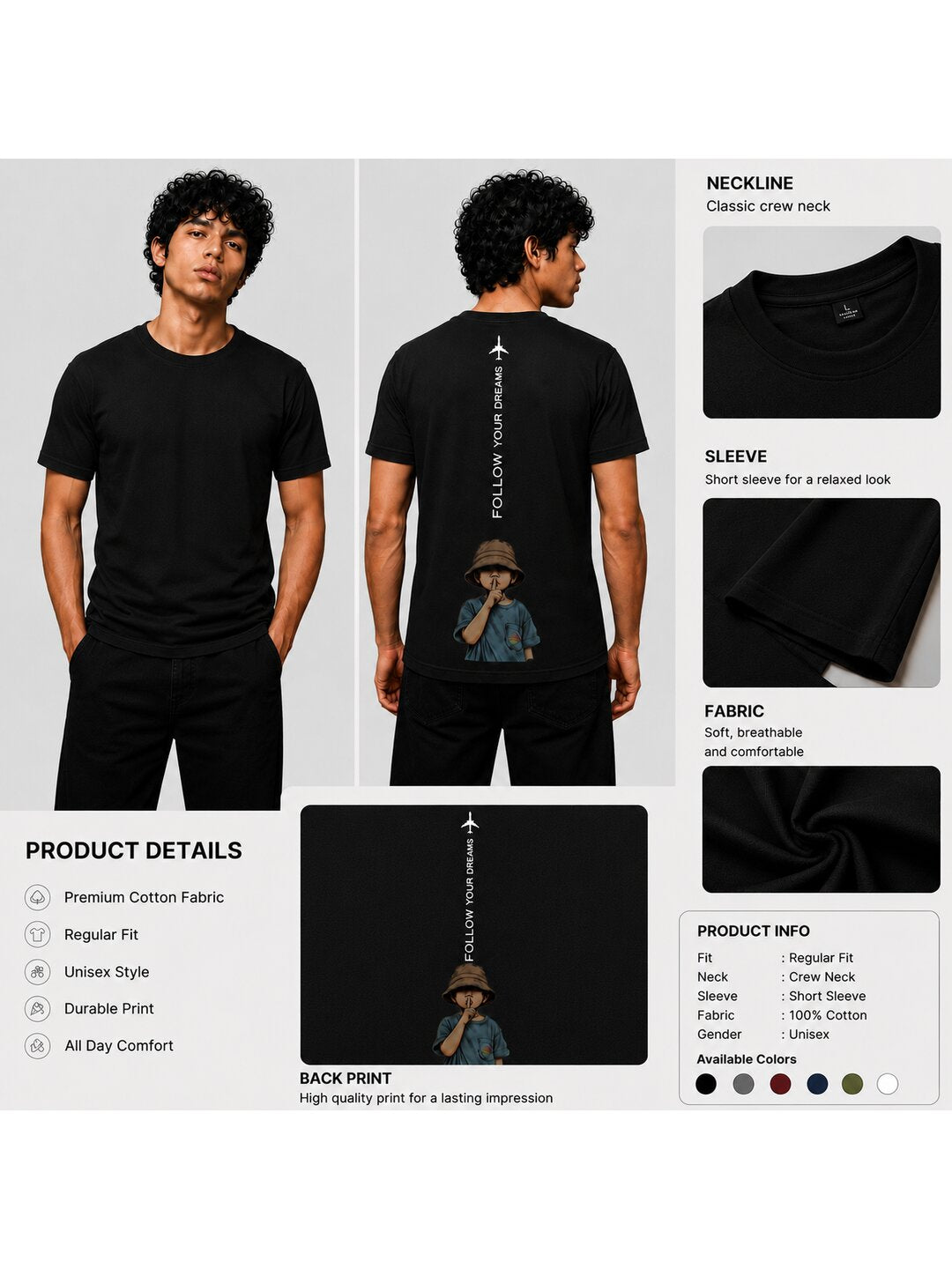 Mixmedia 10 Printed Round Neck Regular Pre customized Tshirt for Men