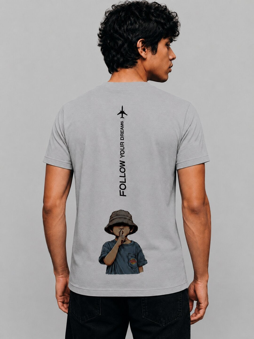 Fly High Printed Round Neck Regular Pre-customized Tshirt for Men