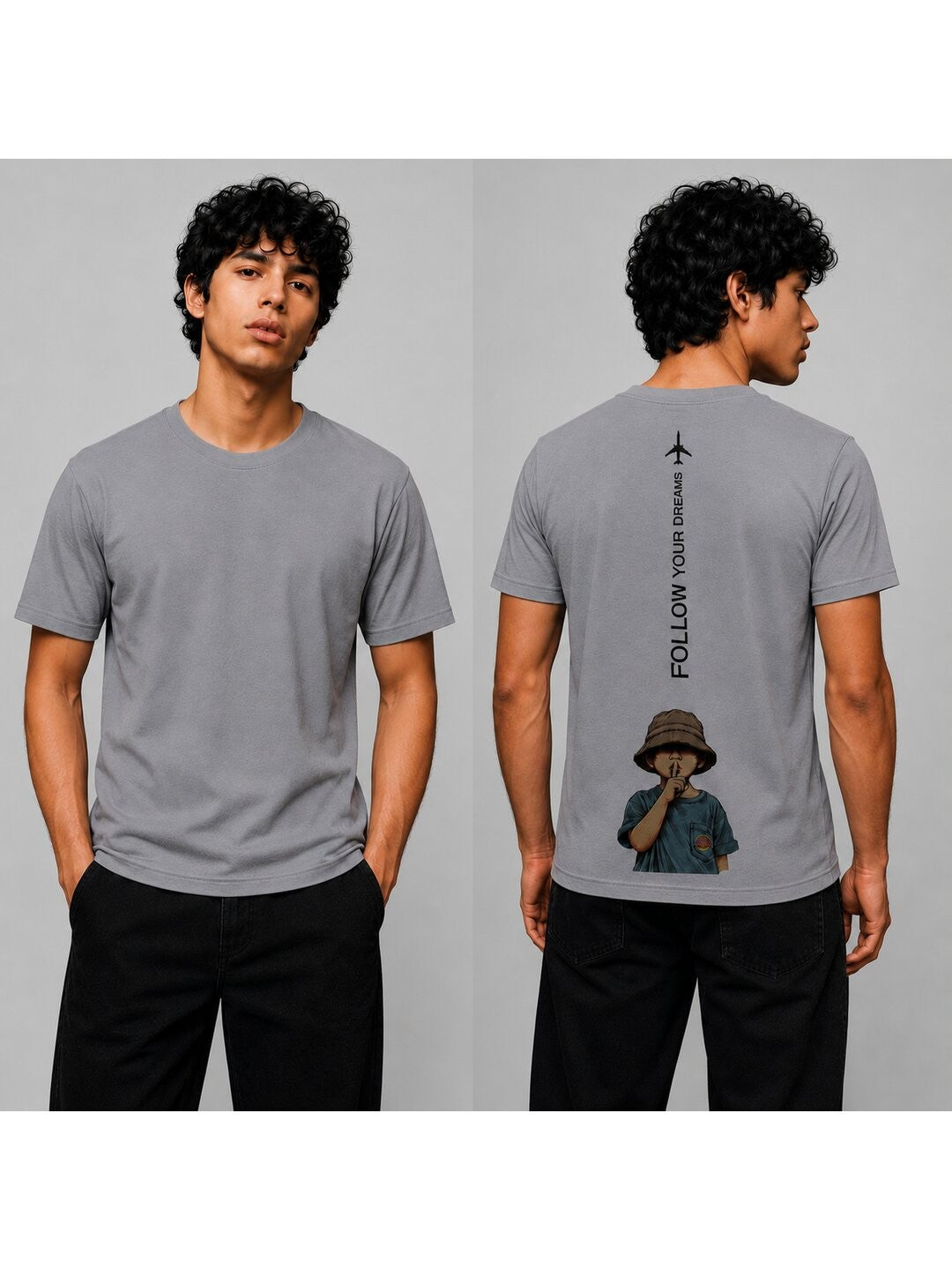 Fly High Printed Round Neck Regular Pre-customized Tshirt for Men