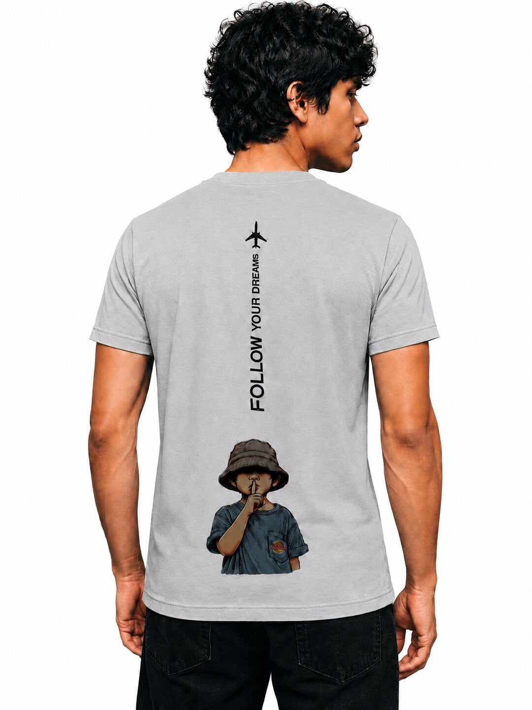 Fly High Printed Round Neck Regular Pre-customized Tshirt for Men