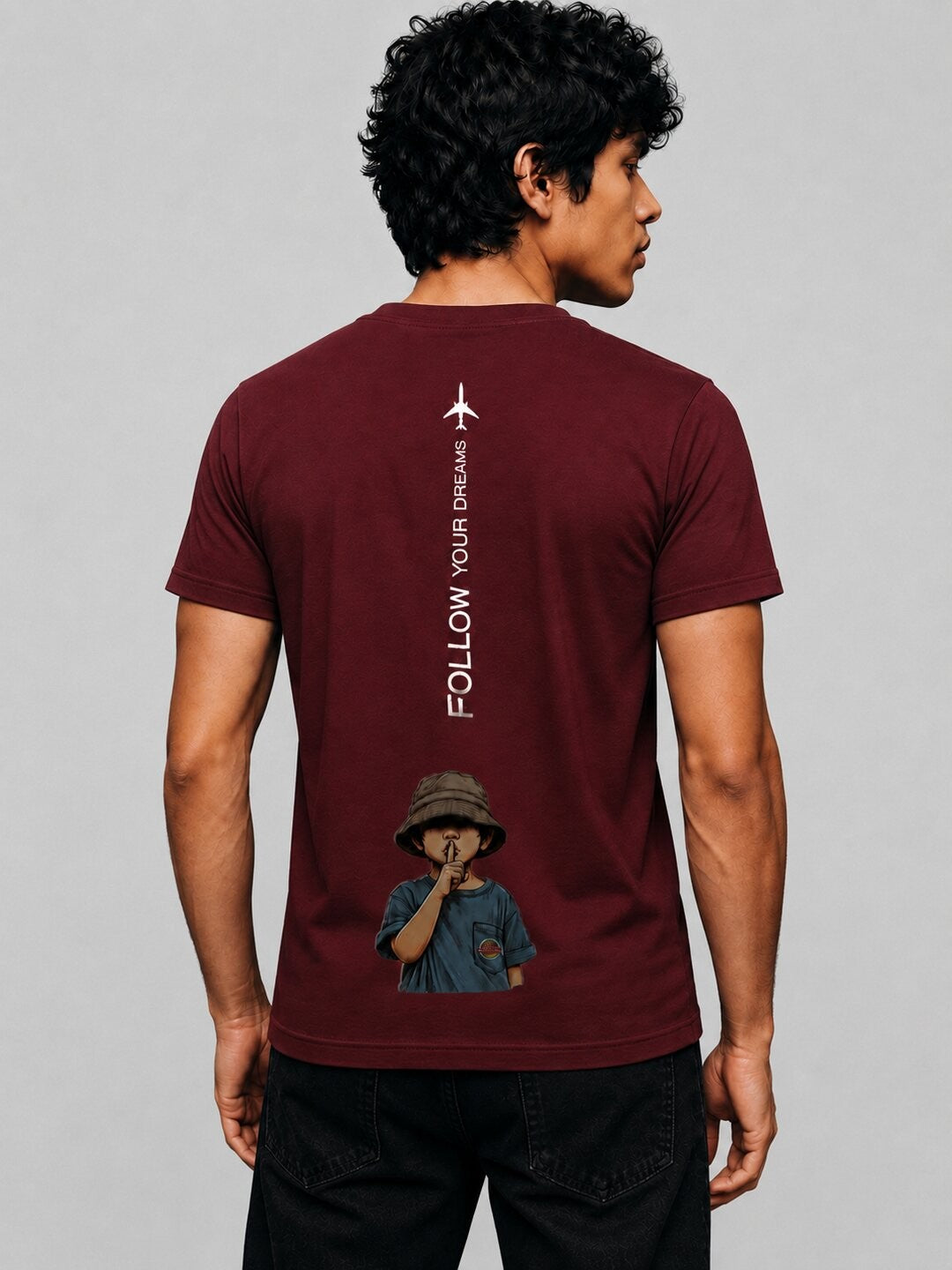 Fly High Printed Round Neck Regular Pre-customized Tshirt for Men
