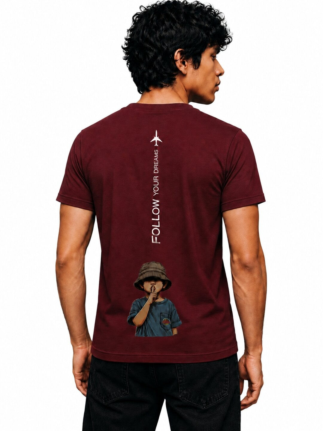 Fly High Printed Round Neck Regular Pre-customized Tshirt for Men