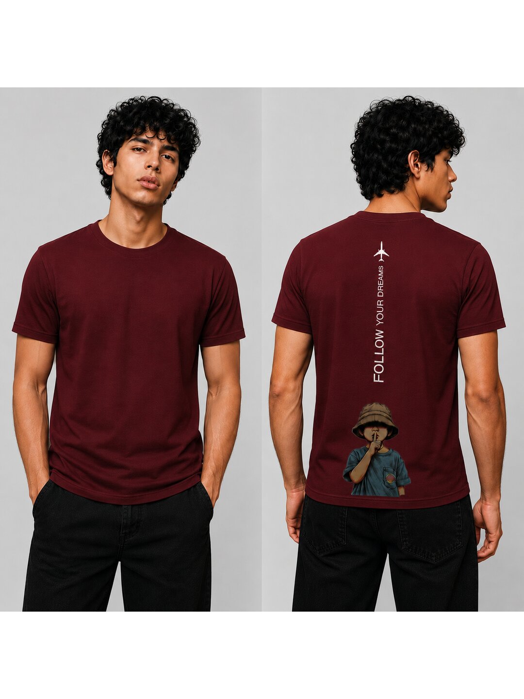 Mixmedia 10 Printed Round Neck Regular Pre customized Tshirt for Men