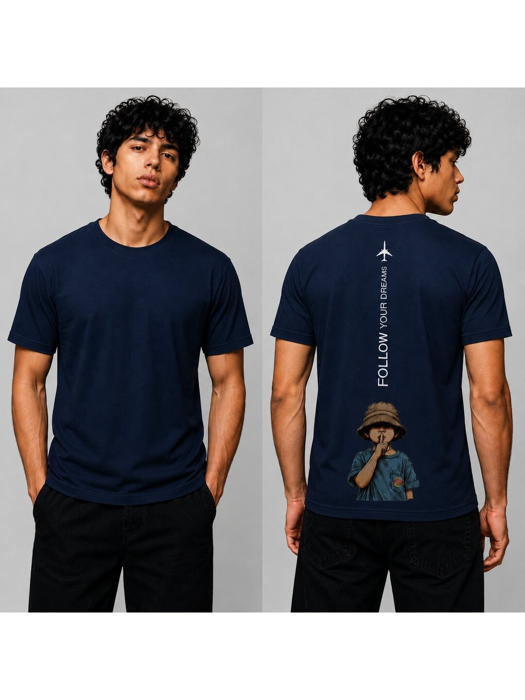 Fly High Printed Round Neck Regular Pre-customized Tshirt for Men