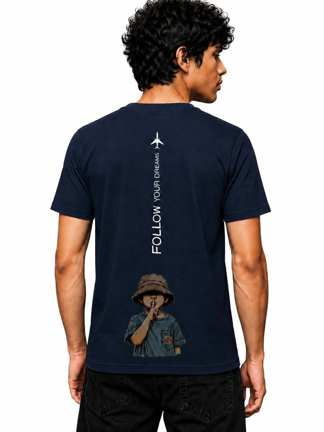Fly High Printed Round Neck Regular Pre-customized Tshirt for Men