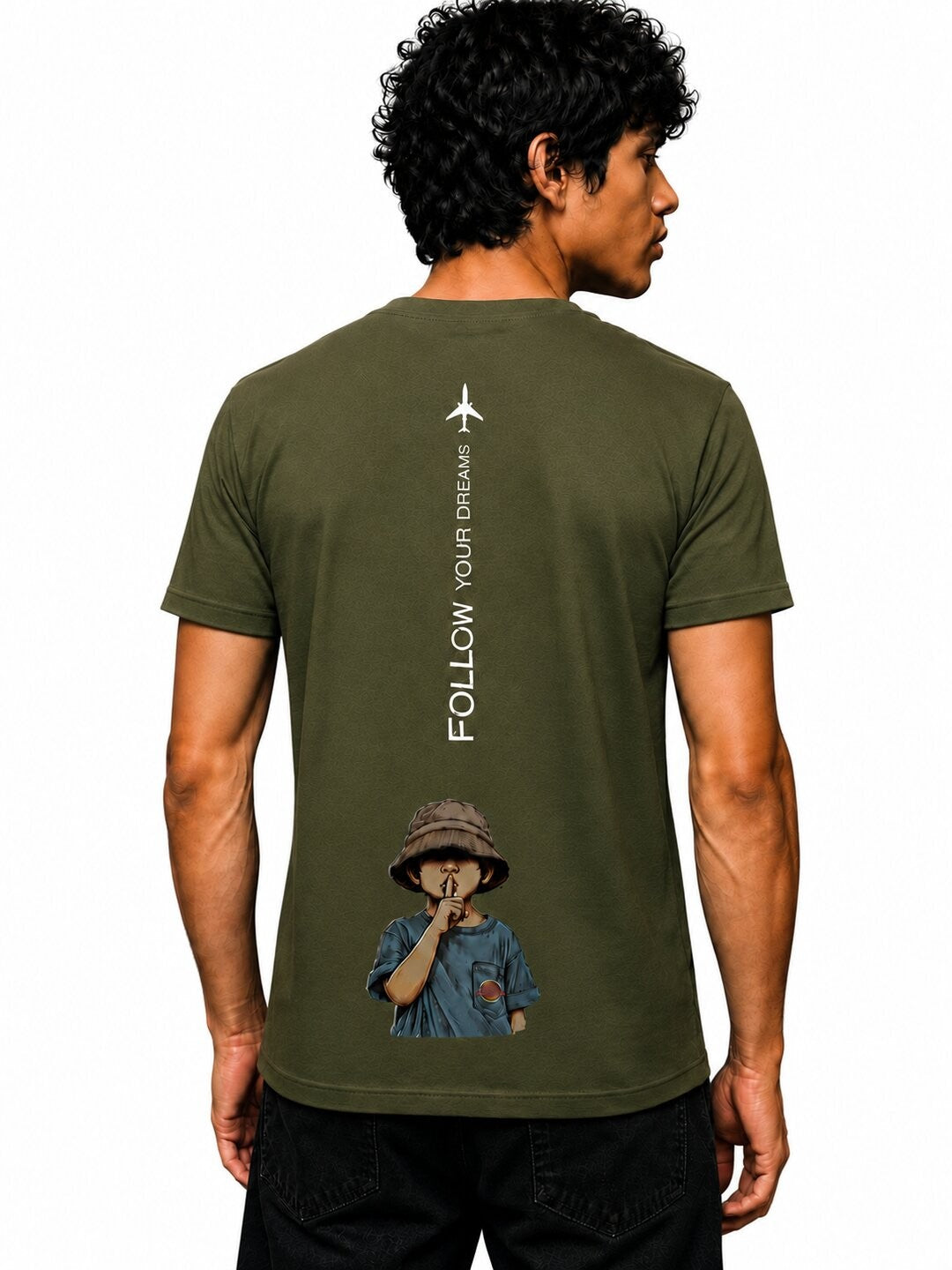 Fly High Printed Round Neck Regular Pre-customized Tshirt for Men