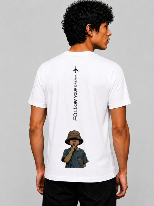 Fly High Printed Round Neck Regular Pre-customized Tshirt for Men