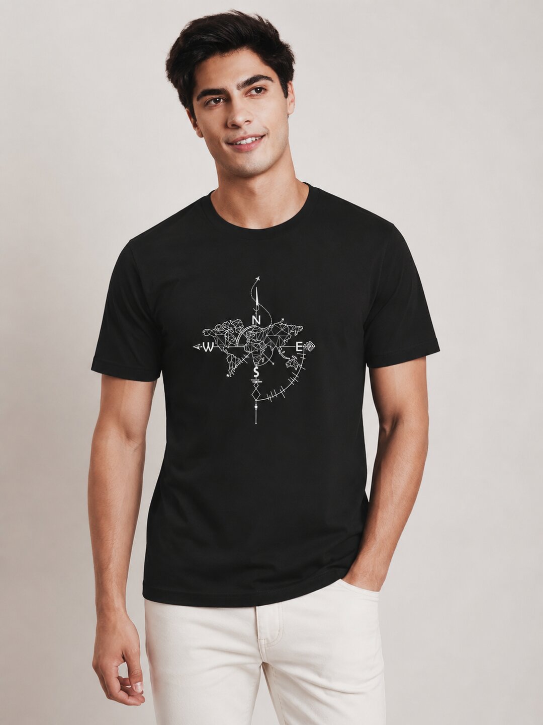 NEWS Printed Round Neck Regular Pre-customized Tshirt for Men