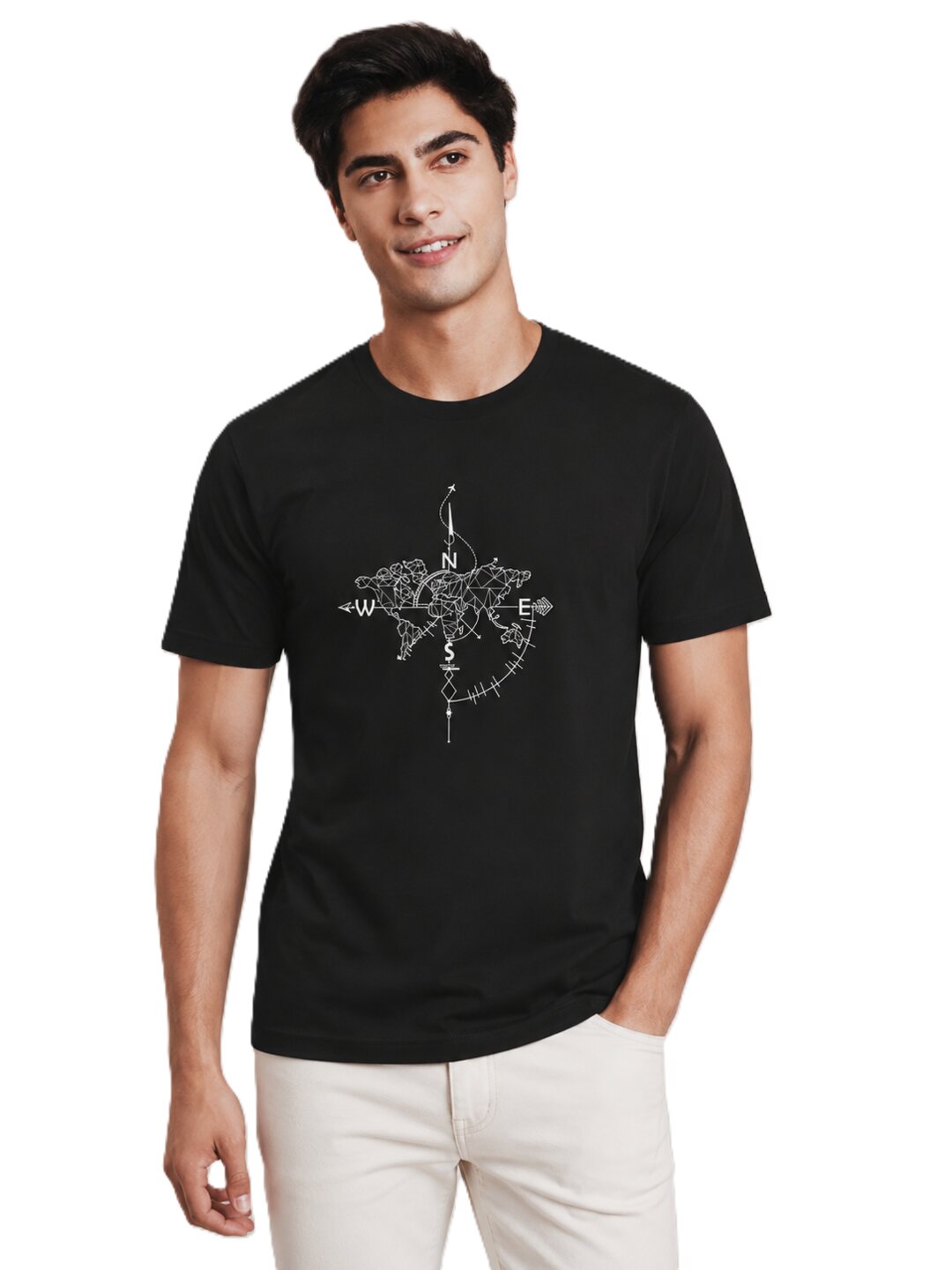 NEWS Printed Round Neck Regular Pre-customized Tshirt for Men