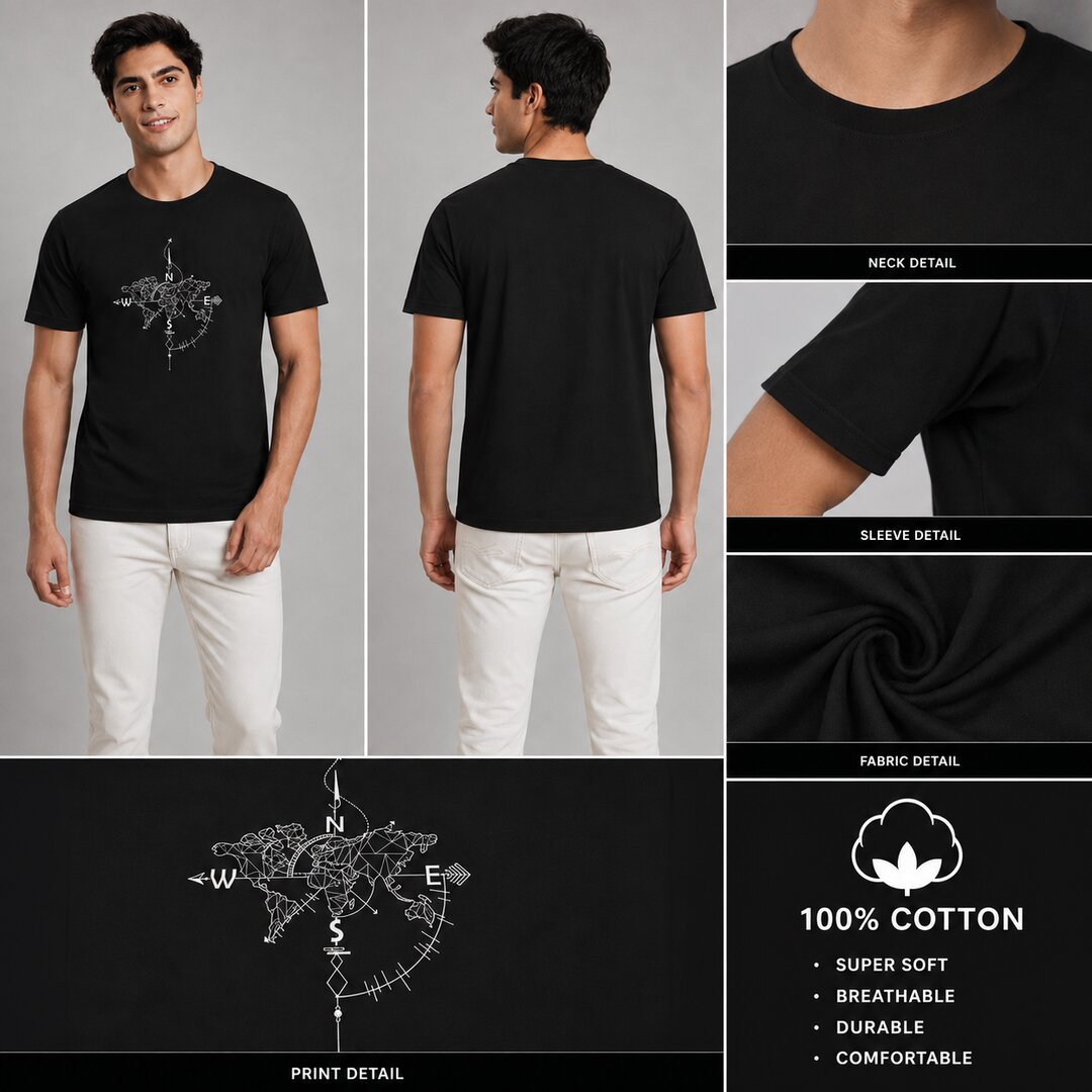 NEWS Printed Round Neck Regular Pre-customized Tshirt for Men