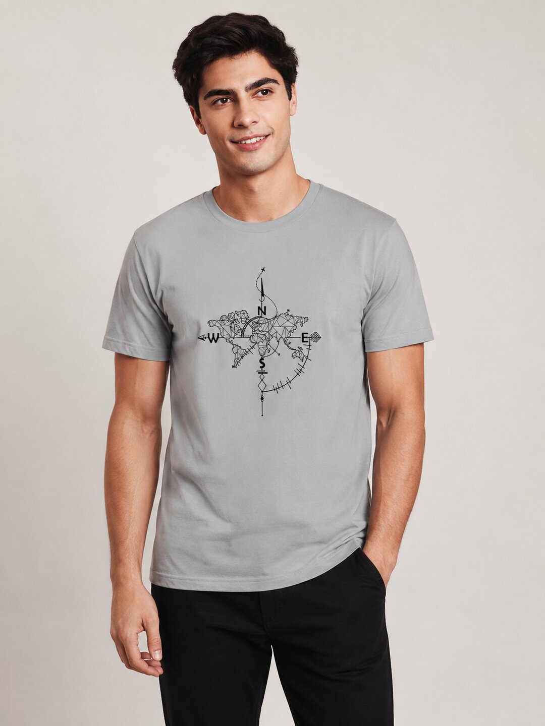 NEWS Printed Round Neck Regular Pre-customized Tshirt for Men