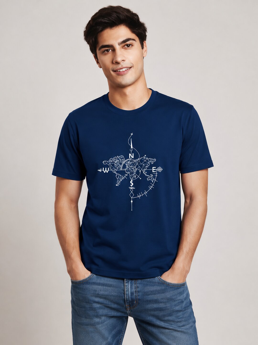 NEWS Printed Round Neck Regular Pre-customized Tshirt for Men