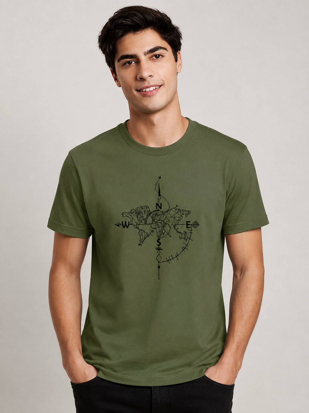 NEWS Printed Round Neck Regular Pre-customized Tshirt for Men