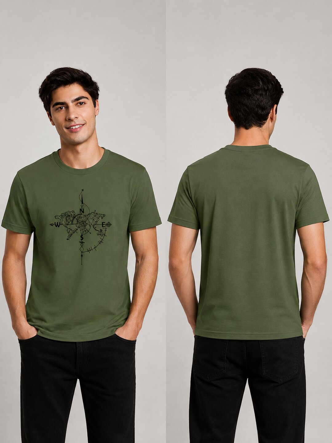 NEWS Printed Round Neck Regular Pre-customized Tshirt for Men
