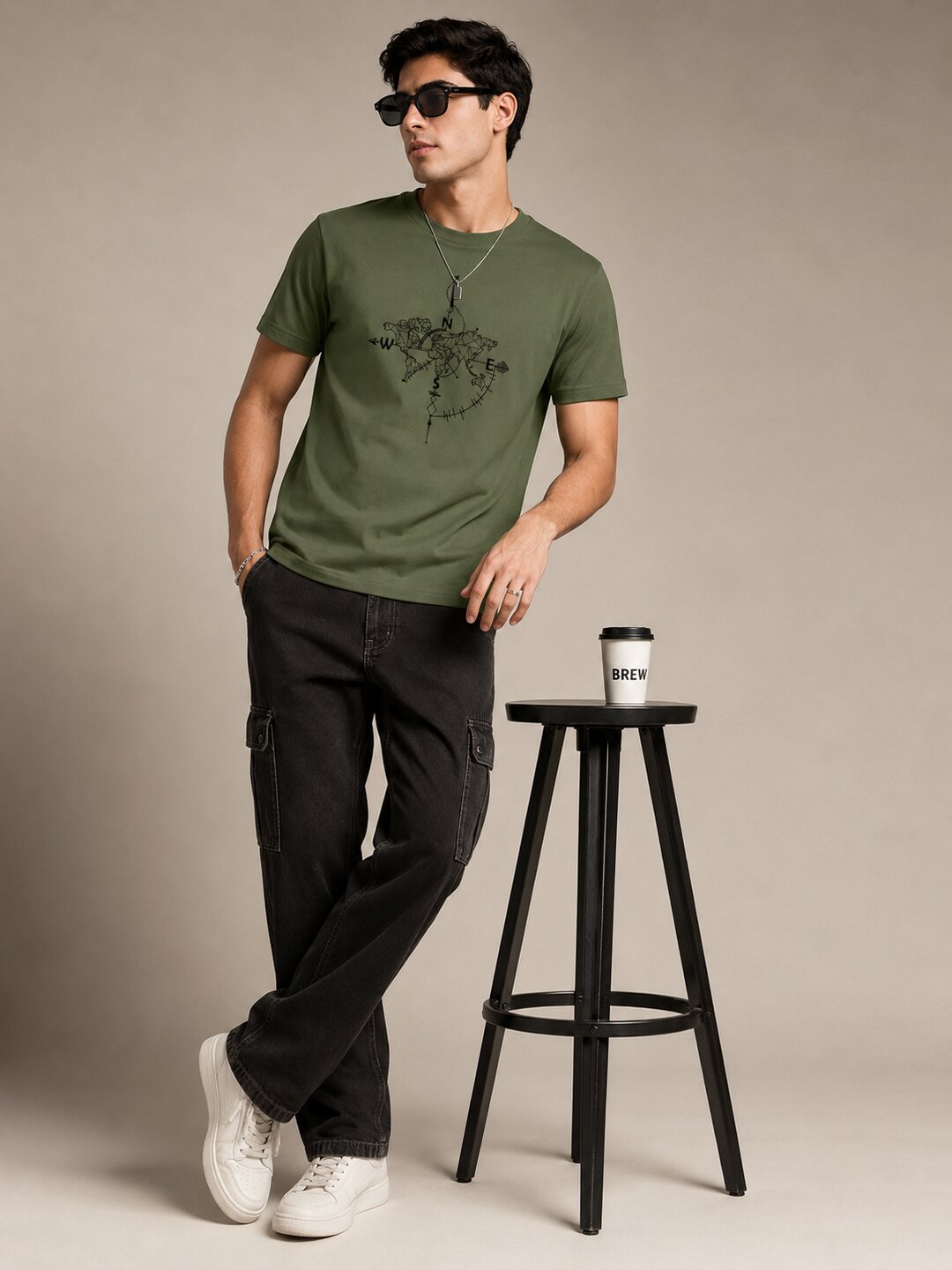 NEWS Printed Round Neck Regular Pre-customized Tshirt for Men