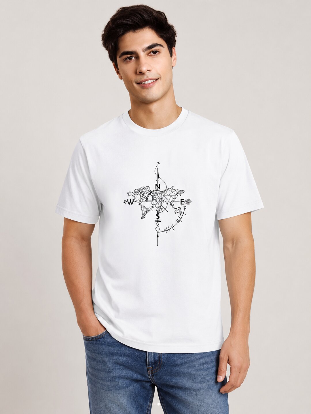 NEWS Printed Round Neck Regular Pre-customized Tshirt for Men