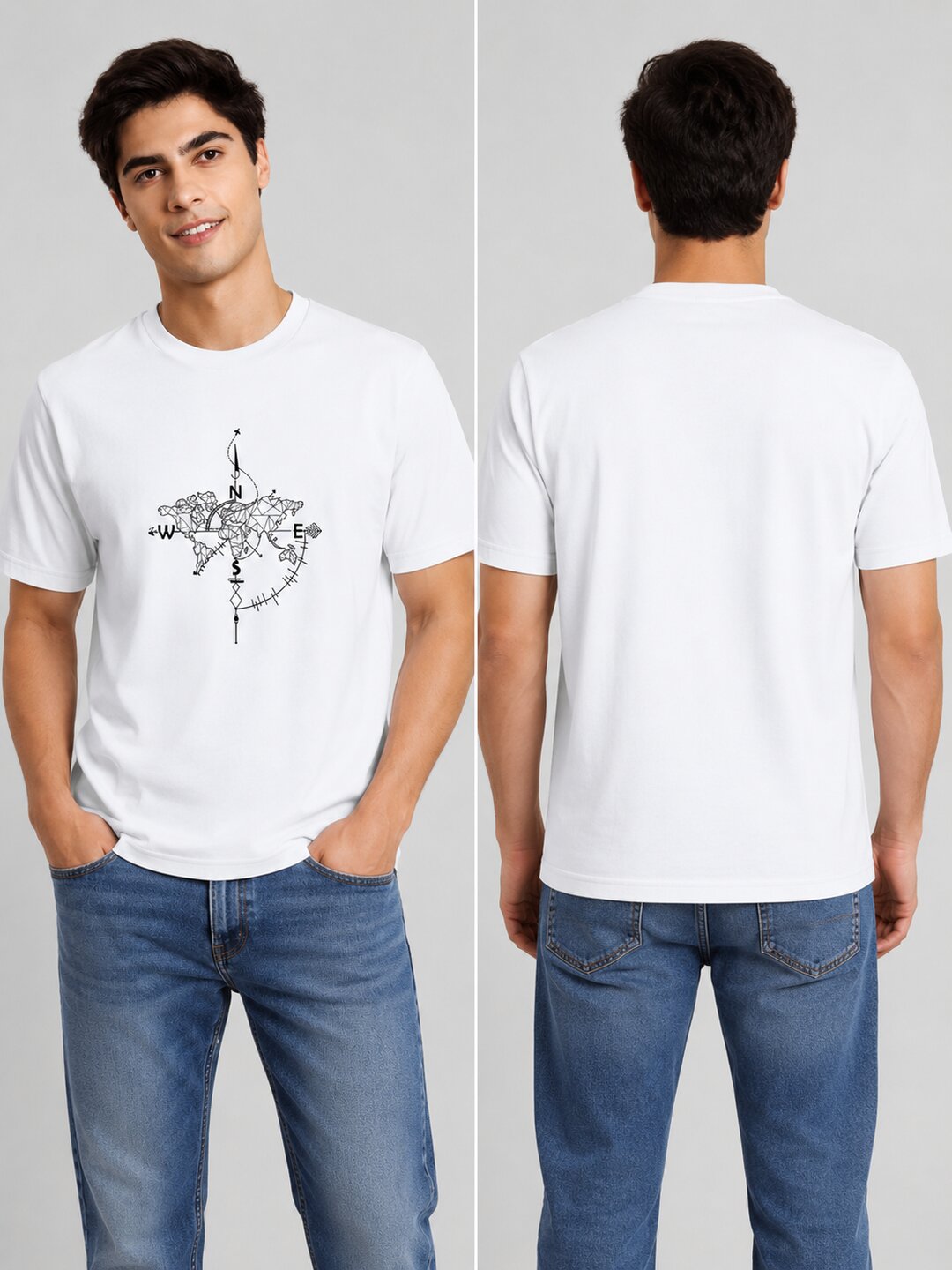 NEWS Printed Round Neck Regular Pre-customized Tshirt for Men