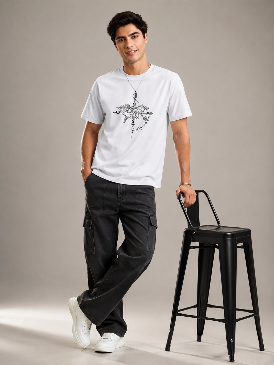NEWS Printed Round Neck Regular Pre-customized Tshirt for Men