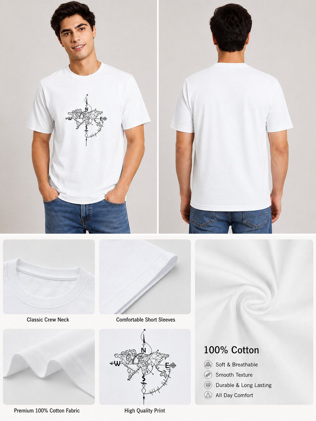NEWS Printed Round Neck Regular Pre-customized Tshirt for Men