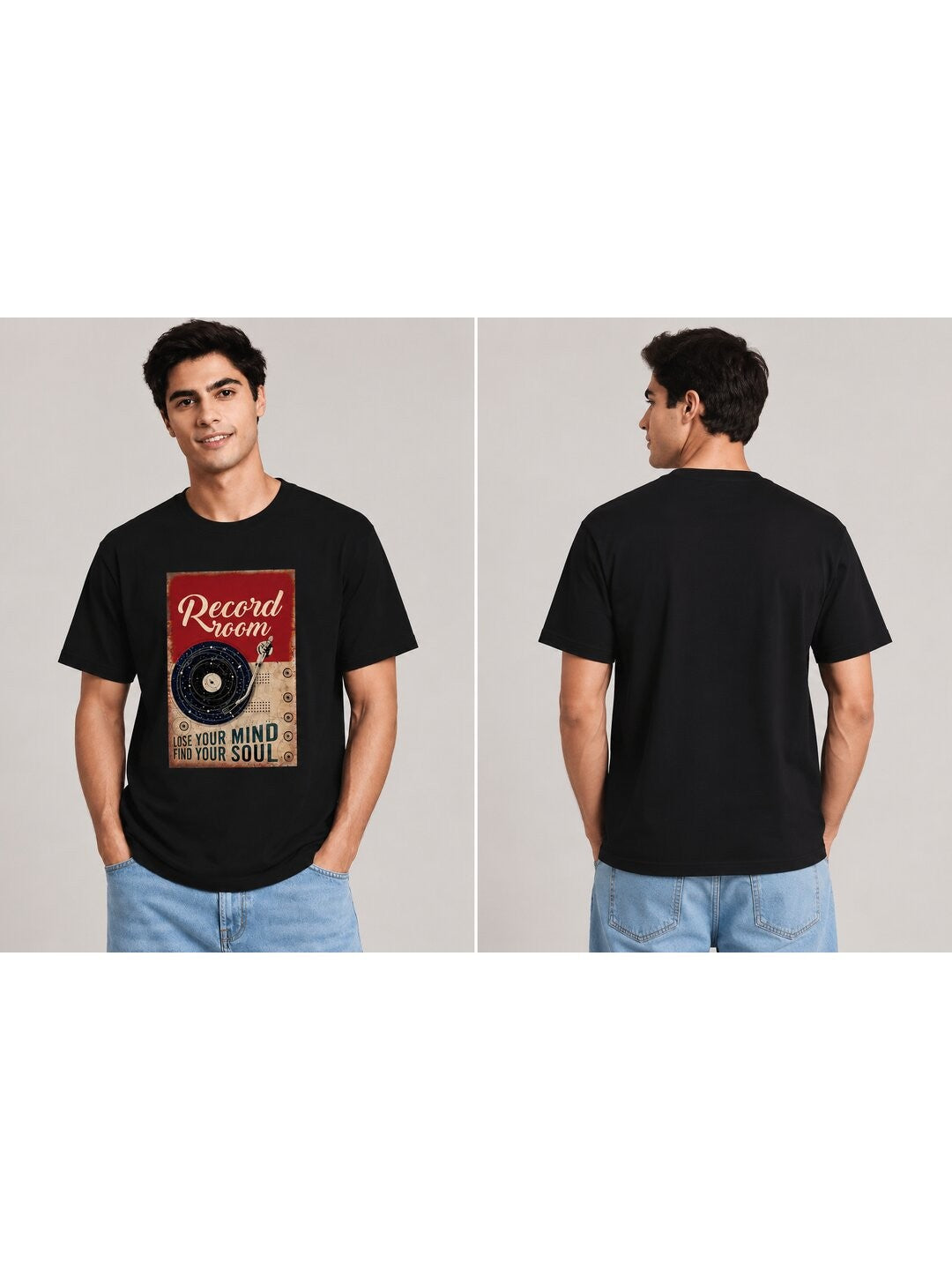 Vintage gram Printed Round Neck Regular Pre-customized Tshirt for Men