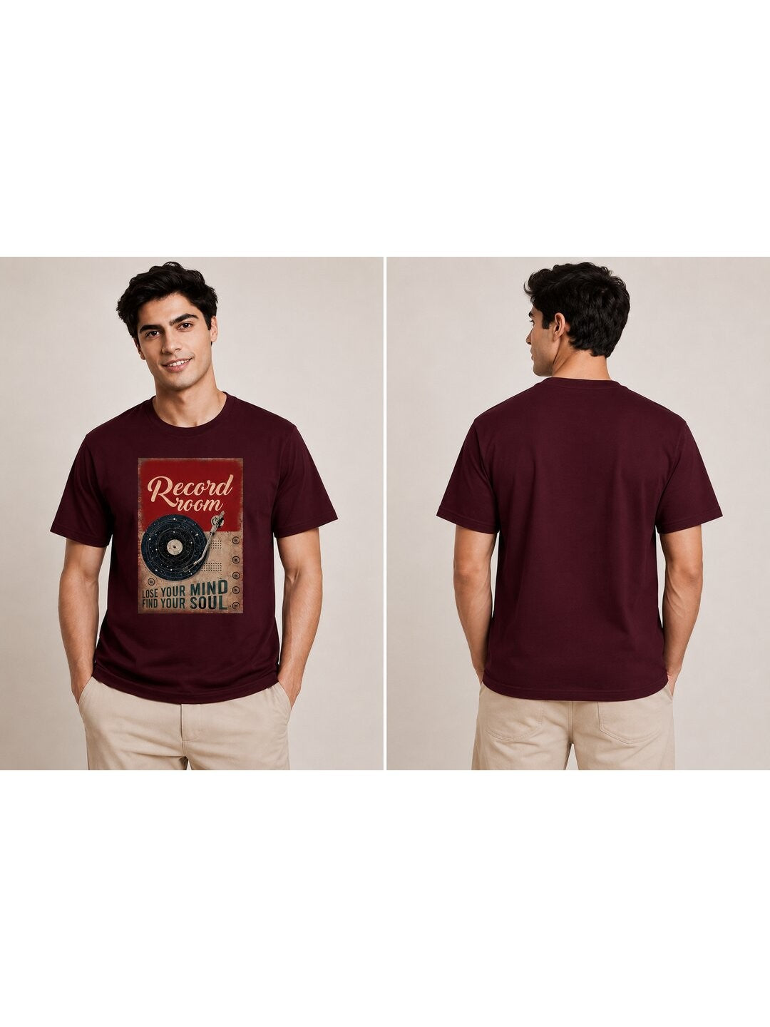 Vintage gram Printed Round Neck Regular Pre-customized Tshirt for Men