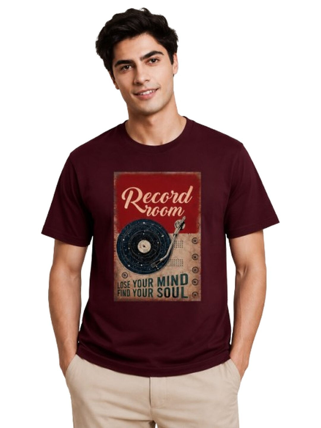Vintage gram Printed Round Neck Regular Pre-customized Tshirt for Men