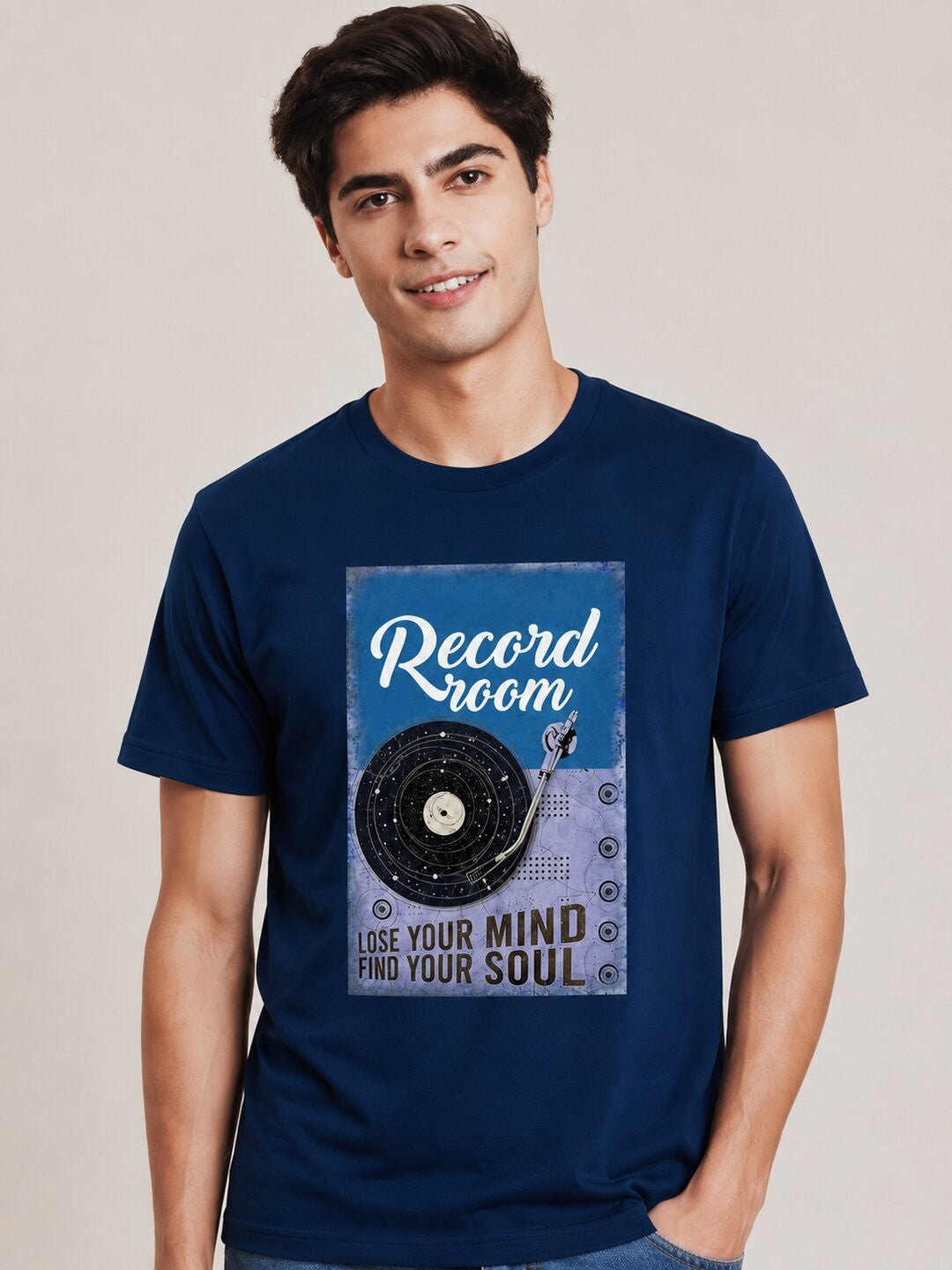 Vintage gram Printed Round Neck Regular Pre-customized Tshirt for Men