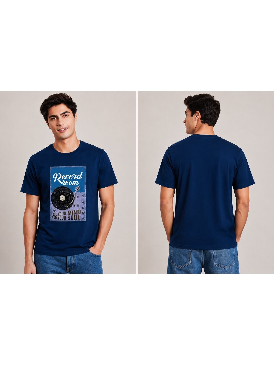Vintage gram Printed Round Neck Regular Pre-customized Tshirt for Men